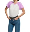 Nation Ltd Bobbie Tee Shirt In Violet Tulle In White