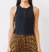 Nation Ltd Bree Button Front Tank Top In Jet Black In Black