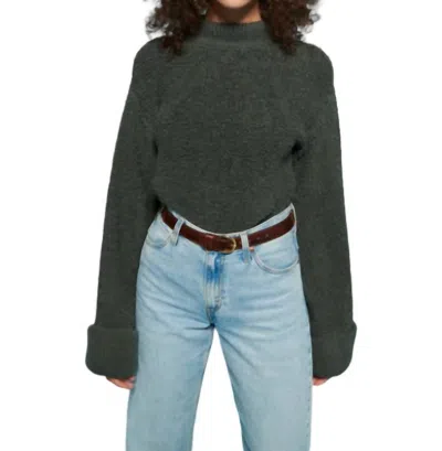 Nation Ltd Briar Cuffed Funnel Neck Sweater In Stoned Moss In Green