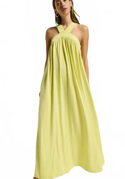 Nation Ltd Brielle Halter Dress In Citrus Yellow