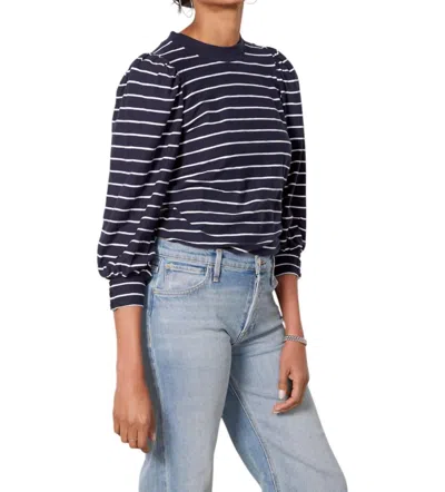 Nation Ltd Britton Stripe Top In Navy/white In Multi