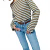 Nation Ltd Bryce Stripe Boat Neck Blouse In Capers Prato Stripe In Pattern