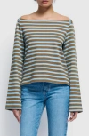 Nation Ltd Bryce Stripe Boat Neck Blouse In Capers Prato Stripe In Capers Prato Stripe