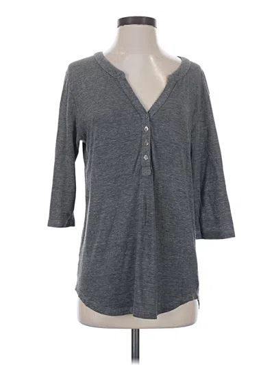 Pre-owned Nation Ltd. By Jen Menchaca 3/4 Sleeve T-shirt In Gray