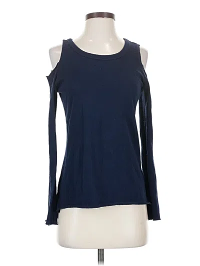Pre-owned Nation Ltd. By Jen Menchaca Long Sleeve Top Blue Cold Shoulder Neckline Tops