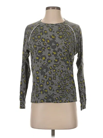 Pre-owned Nation Ltd. By Jen Menchaca Long Sleeve Top Gray Crew Neck Tops