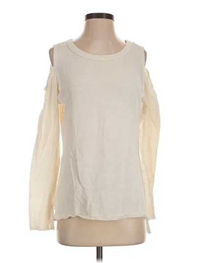 Pre-owned Nation Ltd. By Jen Menchaca Long Sleeve Top Ivory Cold Shoulder Neckline Tops