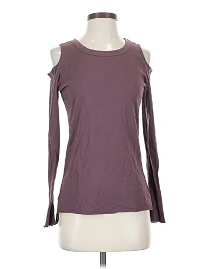 Pre-owned Nation Ltd. By Jen Menchaca Long Sleeve Top Purple Cold Shoulder Neckline Tops
