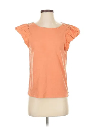 Pre-owned Nation Ltd. By Jen Menchaca Short Sleeve Top Orange Sweetheart Neckline Tops