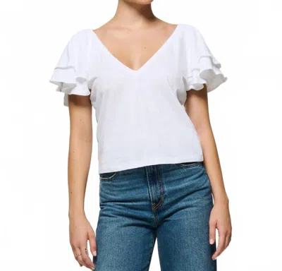 Nation Ltd Cadee V-neck Top In Optic White