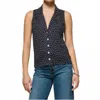 Nation Ltd Caia Havana Polka Dot Pima Cotton Blend Button-up Top In Blue