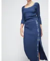 Nation Ltd Cala Button Up Skirt In Denim In Blue
