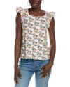 Nation Ltd Cameo Notched Combo Ruffle Tank In Pink