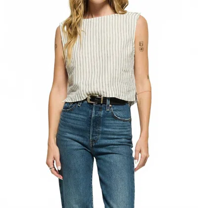 Nation Ltd Cara Tank Top In Linen Stripe In Multi