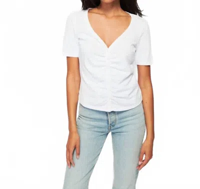 Nation Ltd Carlotta Femme Button Up Top In Optic White