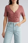 Nation Ltd Carlotta Gathered Button-up Top In Cardamom