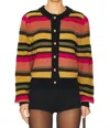 Nation Ltd Carmela Balloon Sleeve Cardigan In Vintage Stripe In Multi