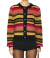 Nation Ltd Carmela Balloon Sleeve Cardigan In Vintage Stripe In Multi