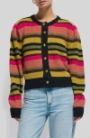 Nation Ltd Carmela Balloon Sleeve Cardigan In Vintage Stripe In Vintage Stripe