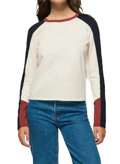 Nation Ltd Carmen Long Sleeve T-shirt In Topa Color Block In Brown