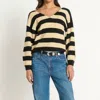 Nation Ltd Carmine Pullover Sweater Top In Butterscotch Stripe In Multi