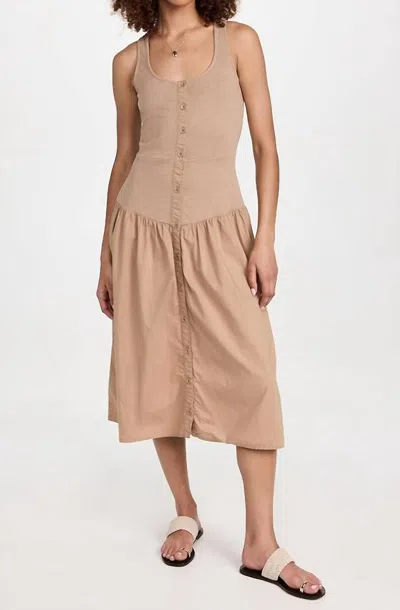 Nation Ltd Carrie Romantic Sundress In Cafe Au Lait In Beige