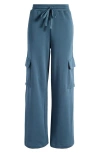 Nation Ltd Casey Wide Leg Cargo Sweatpants In Midnight Navy