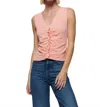 Nation Ltd Cassie Tank With Shirring In Peach Amber In Pink