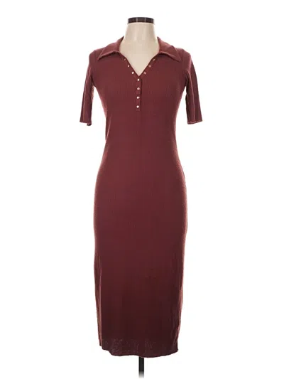 Pre-owned Nation Ltd Casual Dress In Burgundy