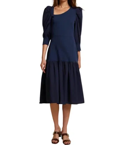 Nation Ltd Catalina Asymmetric Dress In Night Horizon In Blue
