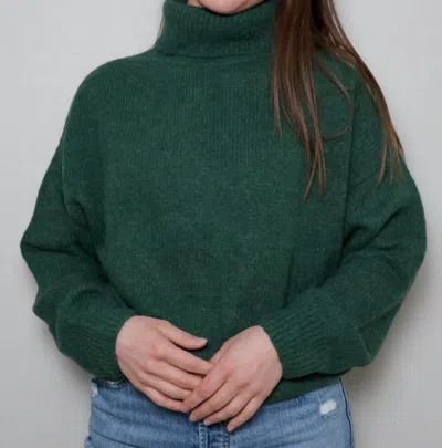 Nation Ltd Charlie Open-back Turtleneck Sweater In Green