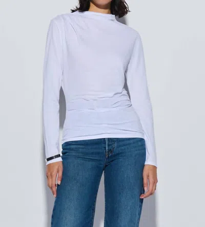 Nation Ltd Charlotte Asymmetric Top In White In Blue