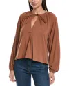 Nation Ltd Chiara Long Sleeve Top In Brown