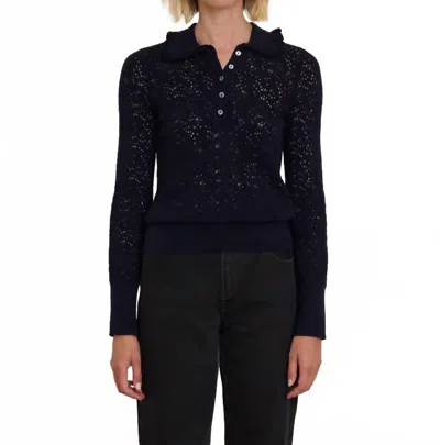 Nation Ltd Chloe Lace Sweater In Night Sky In Blue