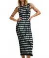 Nation Ltd Christy Tie Dye Midi Dress In Tie Dye Stripe In Black