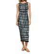 Nation Ltd Christy Tie Dye Midi Dress In Tie Dye Stripe In Black
