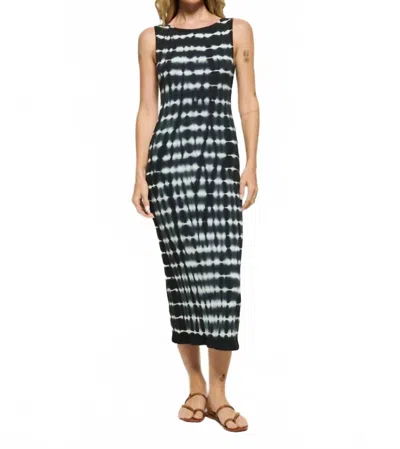 Nation Ltd Christy Tie Dye Midi Dress In Tie Dye Stripe In Black