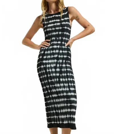 NATION LTD CHRISTY TIE DYE MIDI DRESS IN TIE DYE STRIPE