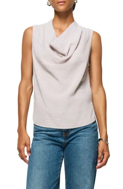 Nation Ltd Cille Cowl Neck Tank In Praline Stripe