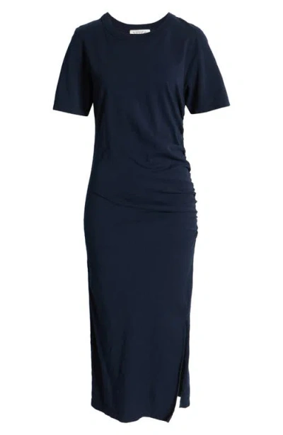 Nation Ltd Cole Ruched Cotton T-shirt Dress In Night Sky