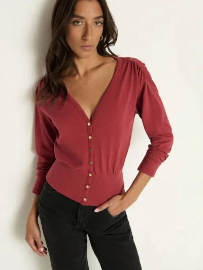 Nation Ltd Colette Cardigan Top In Russet In Brown