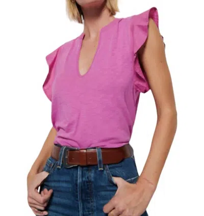 Nation Ltd Constance V-neck Top In Rosebud In Pink