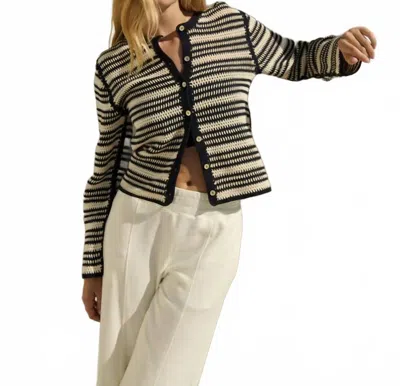 Nation Ltd Courtney Crochet Cardigan In Seascape Stripe In Multi
