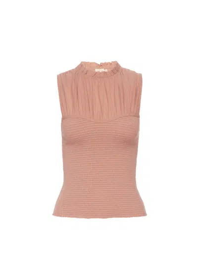 Nation Ltd Cynthia Smocked Top In Bisou In Pink