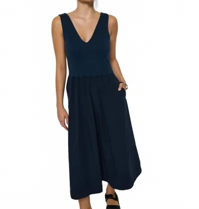 Nation Ltd Daria V-neck Midi Dress In Night Sky In Blue