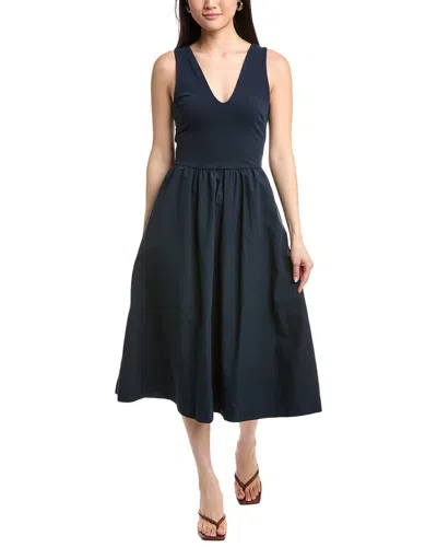Nation Ltd Daria V-neck Midi Dress In Green