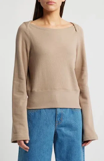 Nation Ltd Darlene Cotton Sweatshirt In Mushroom