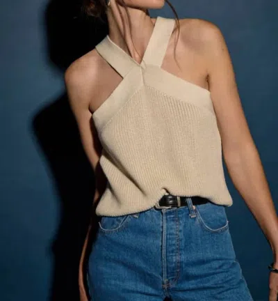 Nation Ltd Desi Halter Top In Parchment In Neutral