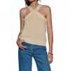 Nation Ltd Desi Halter Top In Parchment In White