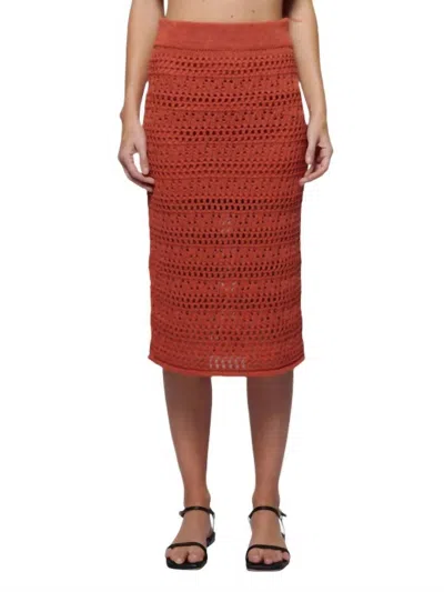 Nation Ltd Driana Crochet Midi Skirt In Ginger In Multi